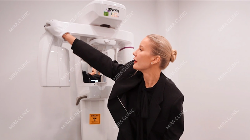 Elena Inspecting the Diagnostic Technology at Mira clinic